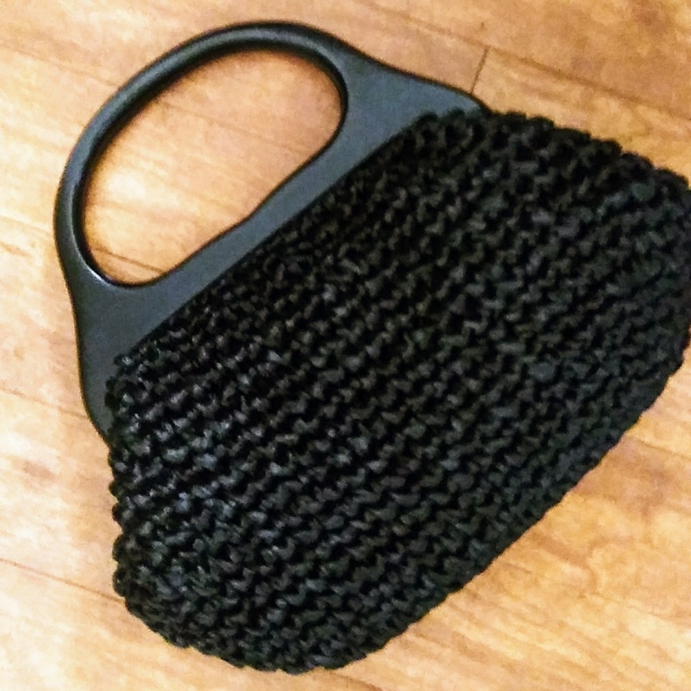 Black Straw Handbag